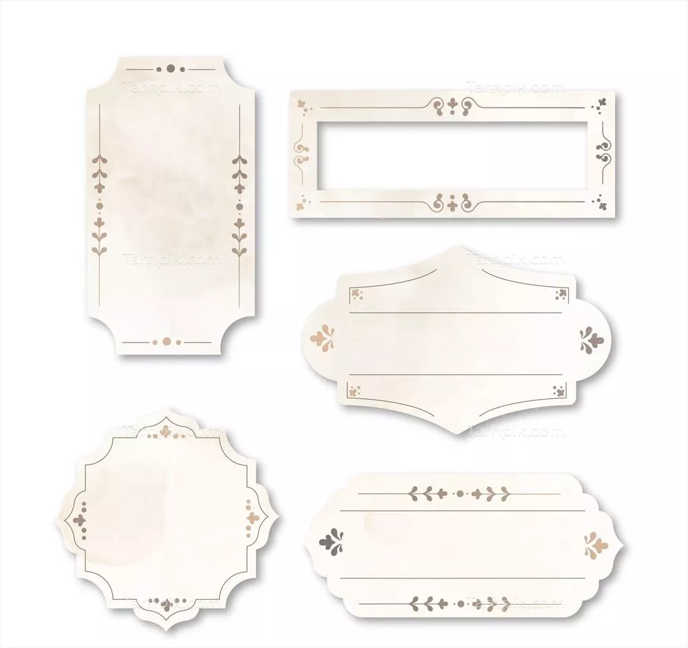 وکتور مجموعه برچسبهای ونتیج با سبک طراحی منحصر به فرد و جذاب