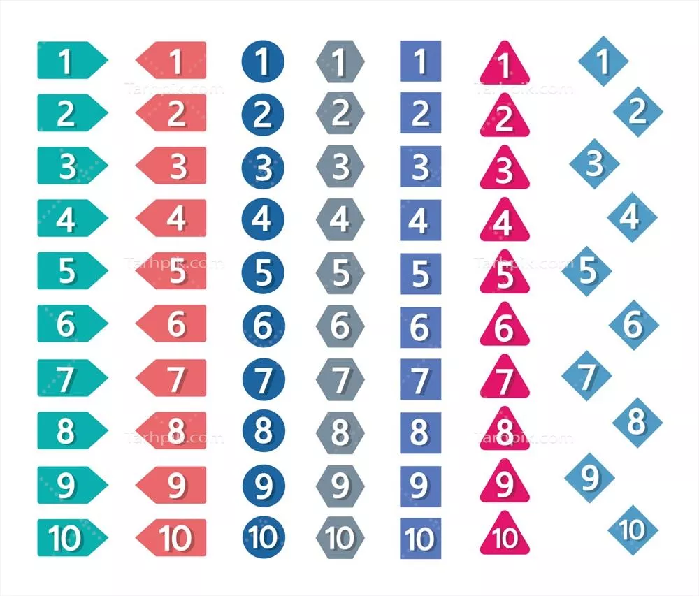 طراحی عناصر بصری با مجموعه برچسبها و وکتورهای عددی