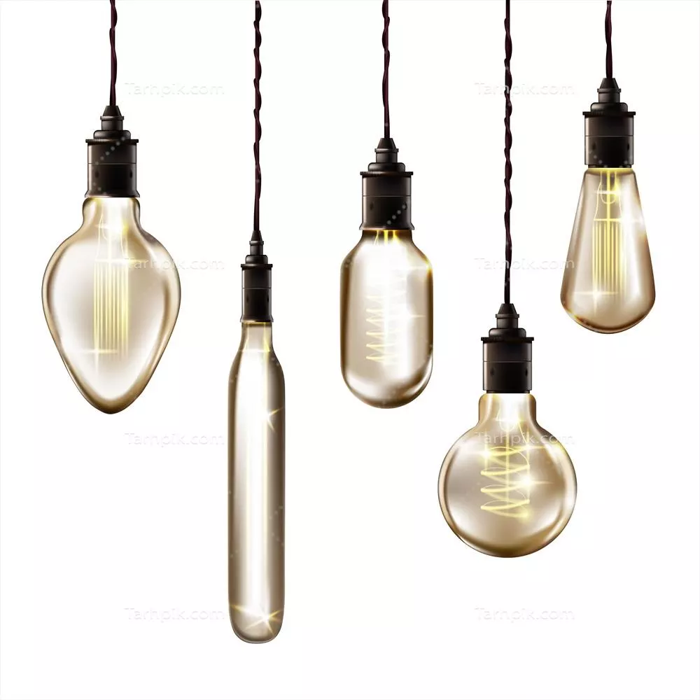 تصاویر وکتور لامپ‌های سفید - طراحی گرافیکی مدرن و ساده