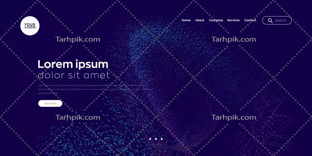 وکتور طراحی صفحه فرود با پسزمینه گرافیکی امواج ترکیبی و مدرن