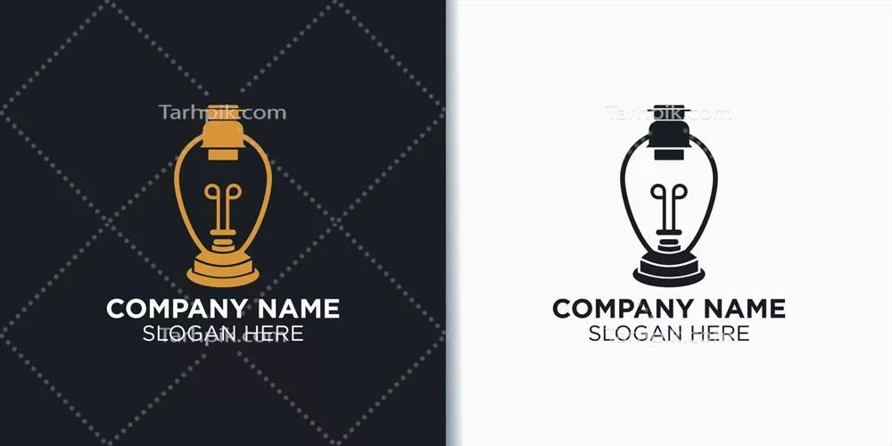 وکتور لوگوی برداری فن آوری با الهام از چراغ و لامپ برای طراحی مدرن