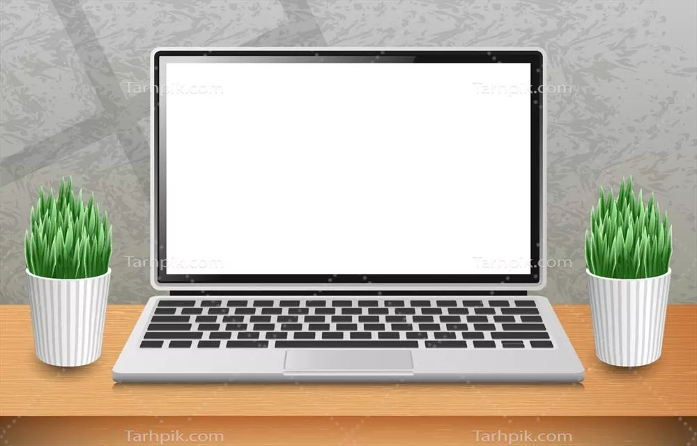 وکتور مدل شمایل لپ‌تاپ با صفحه نمایش خالی و بدون محتوا