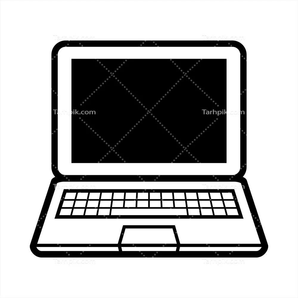 آیکون وکتور لپتاپ کامپیوتر برای طراحی و گرافیک