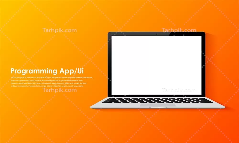 وکتور لپتاپ به سبک مسطح با صفحه نمایش خالی و کپی خالی