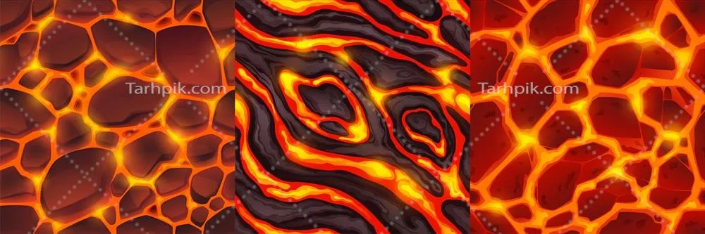 مجموعه بافت های منحصر به فرد آتشفشانی برای پس زمینه بازی های وکتوری