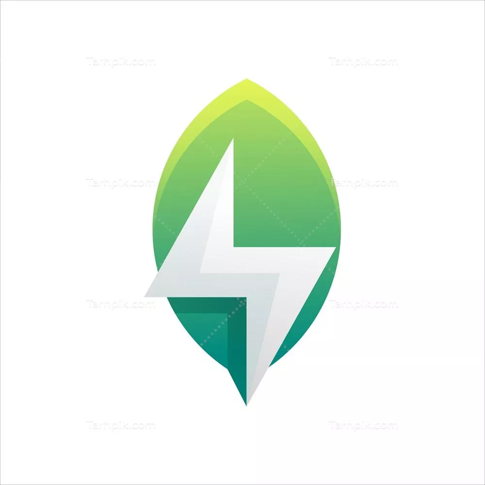لوگوی وکتوری رنگین گرادیانت با طراحی برگ و رعد و برق