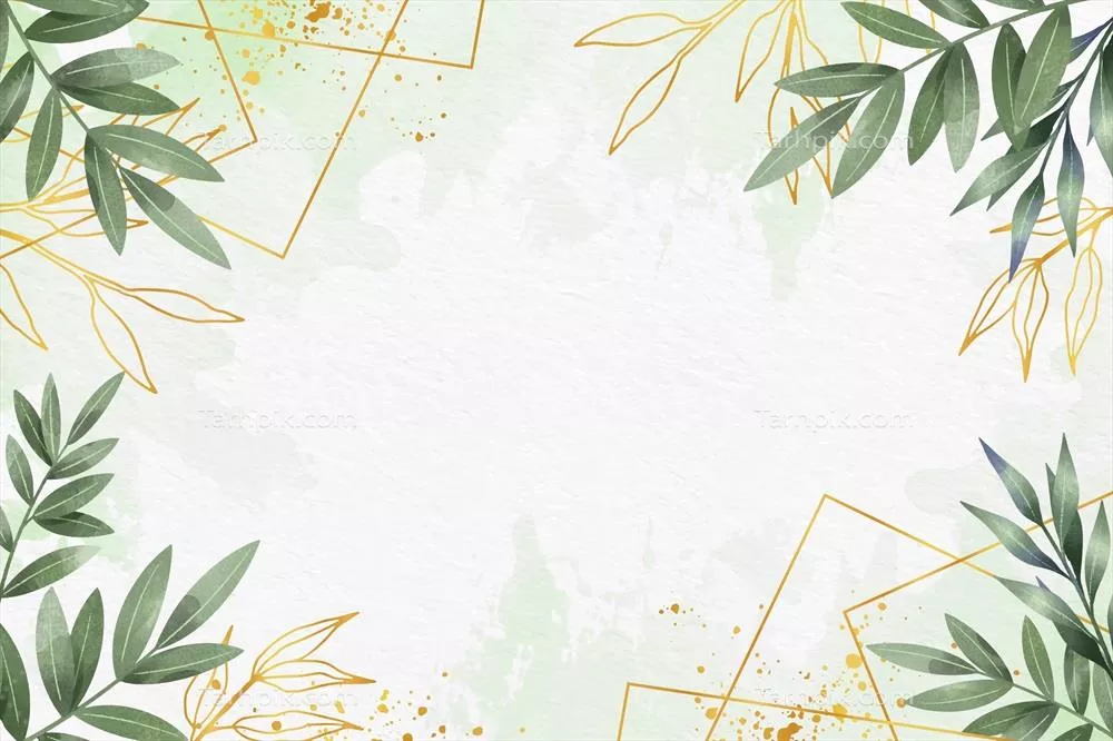 طرح خلفی از برگ ها با ورق فلزی براق به صورت وکتور