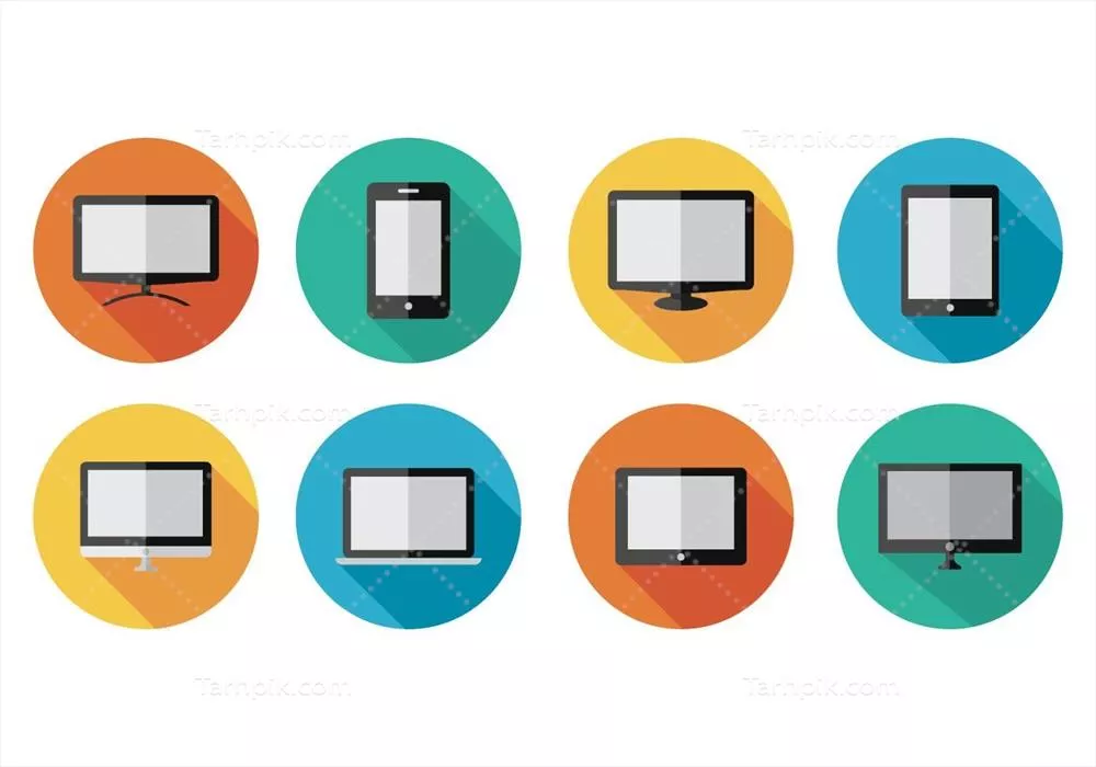 نمادها و وکتورهای فناوری نمایشگر LED و تکنولوژی های مرتبط