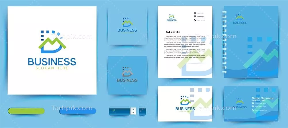 وکتور طراحی لوگو حرف D: الهام بخش بسته برندینگ تجاری با پس زمینه سفید