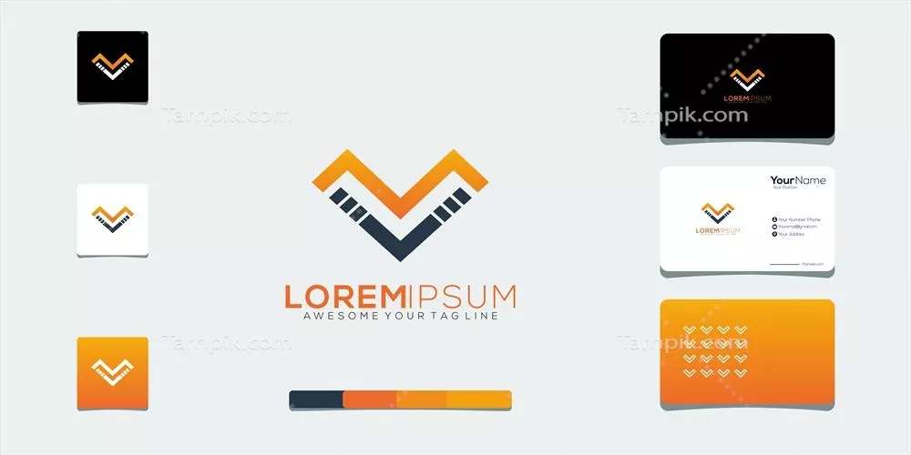 لوگو وکتوری مدرن با گرادیان حروف V و فناوری