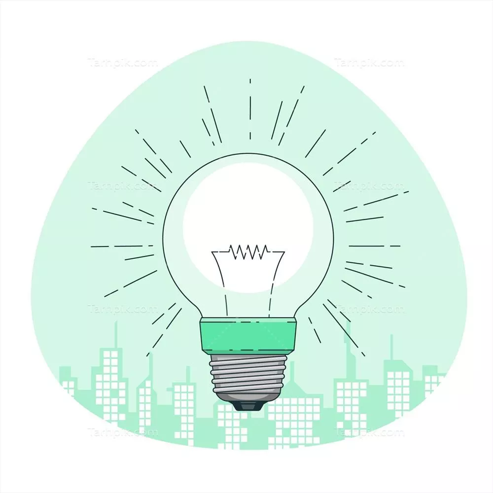 وکتور ایده روشنایی: تصویر مفهومی لامپ برق و نوآوری های طراحی آن