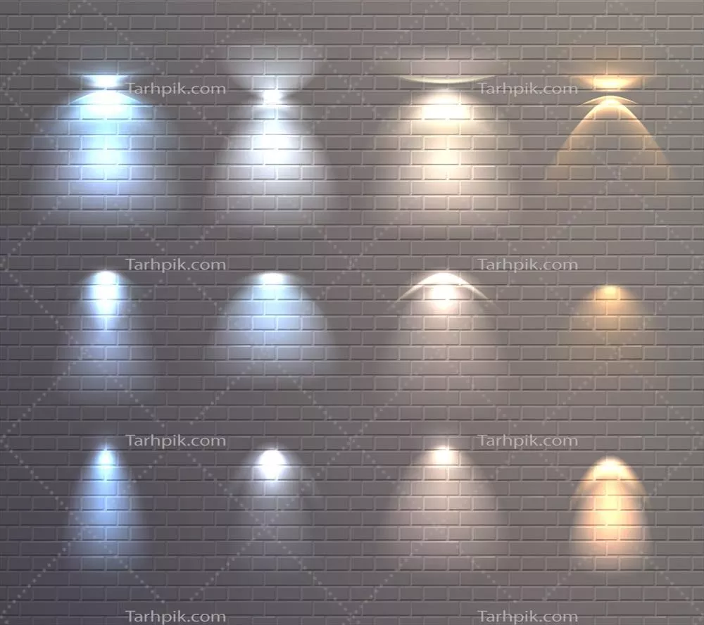 ست وکتور دیوار آجری با افکتهای نوری زیبا و خلاقانه