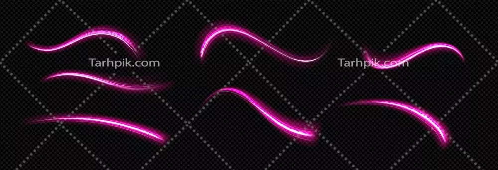 اثر خطوط نوری تابنده با درخشش نئون و حرکت در وکتور