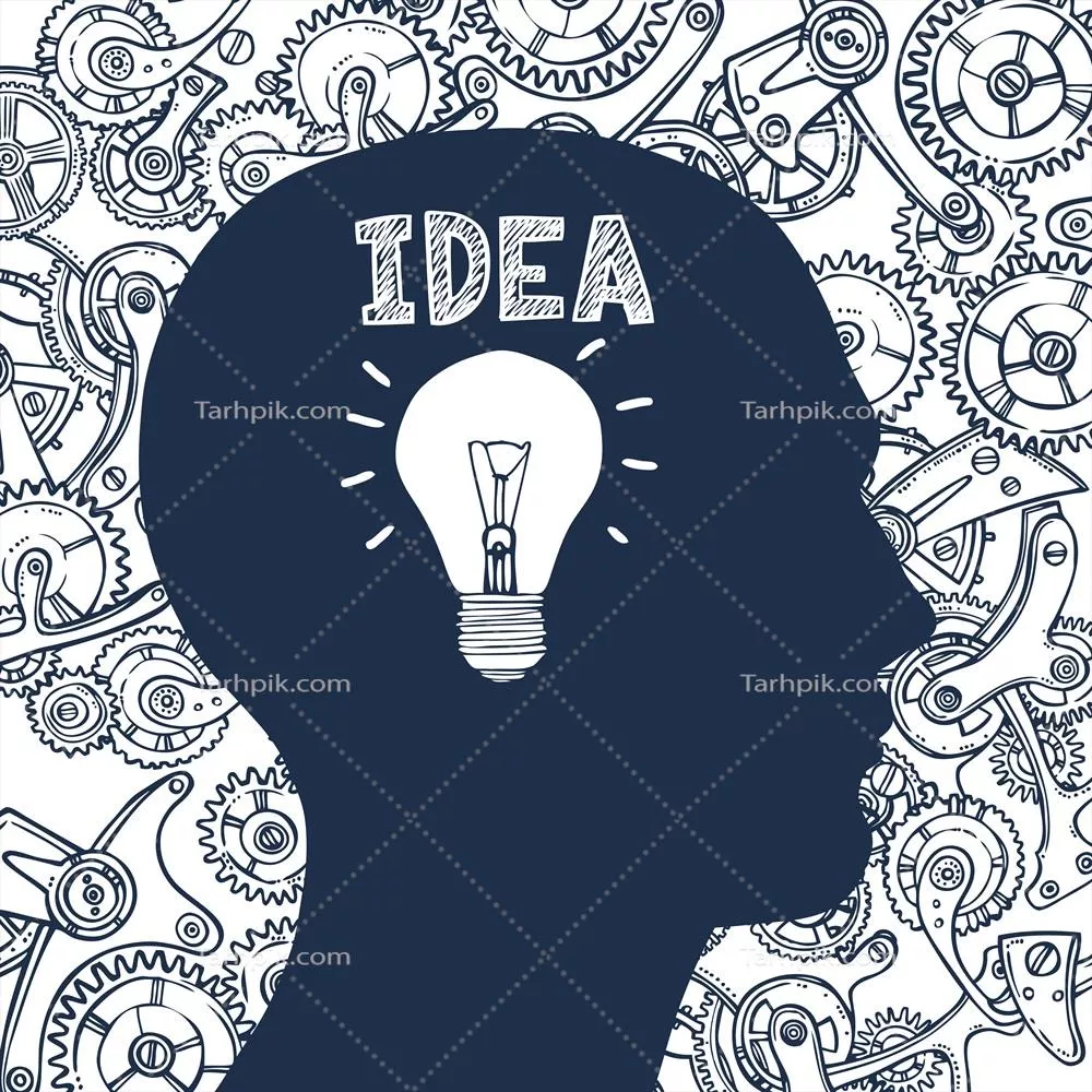 طرح وکتور شخصیت مرد با لامپ و ایده، نمایی نوآورانه و خلاقانه