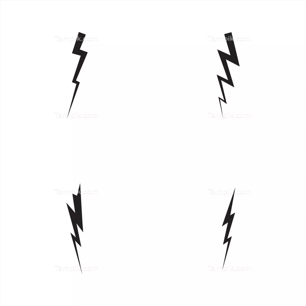 وکتور آیکون و نماد لوگوی رعد و برق با طراحی خلاقانه و برجسته