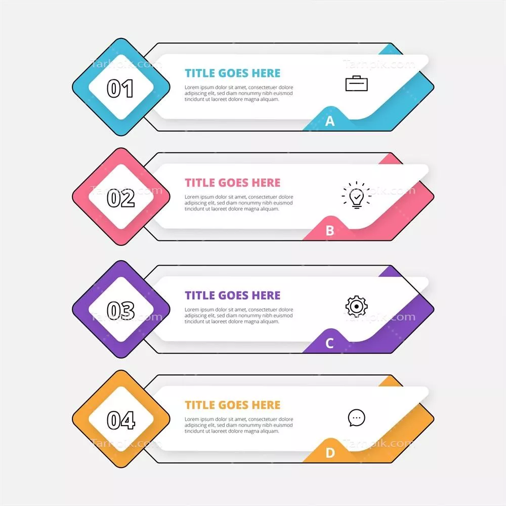 وکتور الگوی اینفوگرافیک شامل جدول فلت خطی و محتوای مرتبط