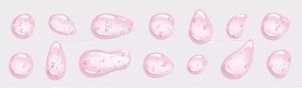 وکتور نقطههای مایع سرم آرایشی یا صابون ژل دار با ویژگیهای خاص