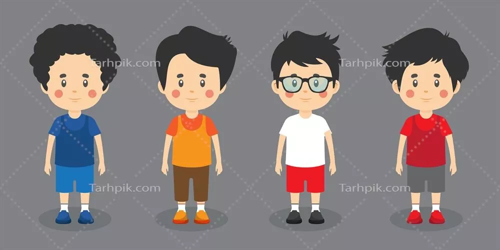 وکتور شخصیتهای دوستانه برای کودکان کوچک در پروژههای شما و دیگران