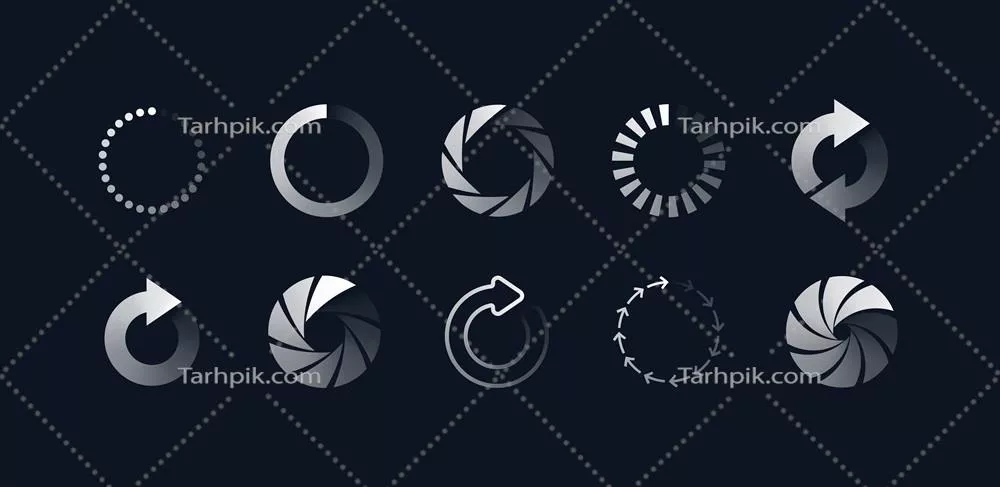 مجموعه نمادهای بارگذاری وکتوری برای طراحیهای مدرن