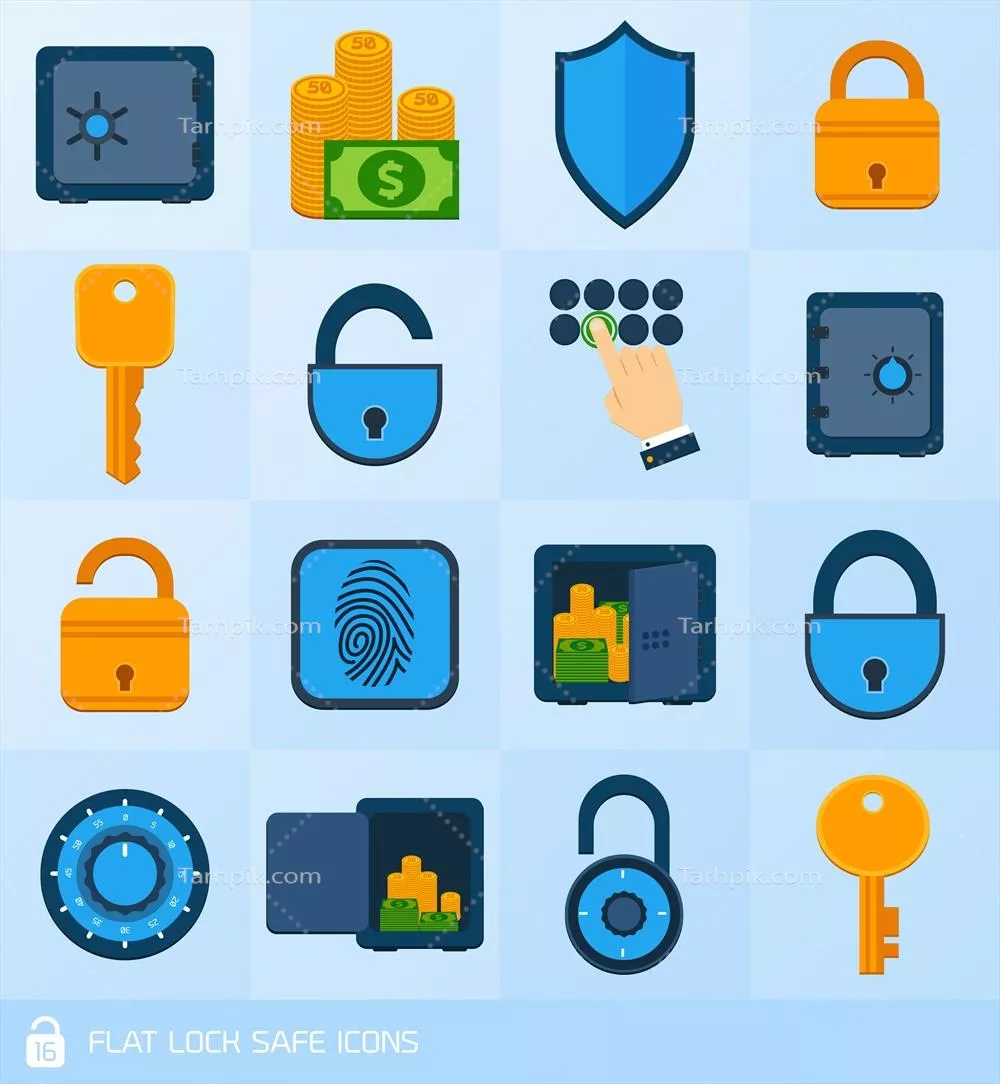 عناصر قفل و ایمنی در طراحی وکتور: حفاظت و امنیت در تصورات بصری