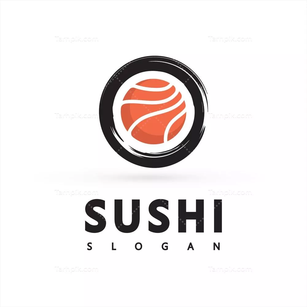 آیکون لوگوی وکتور برای بار یا فروشگاه سوشی با سبک خاص