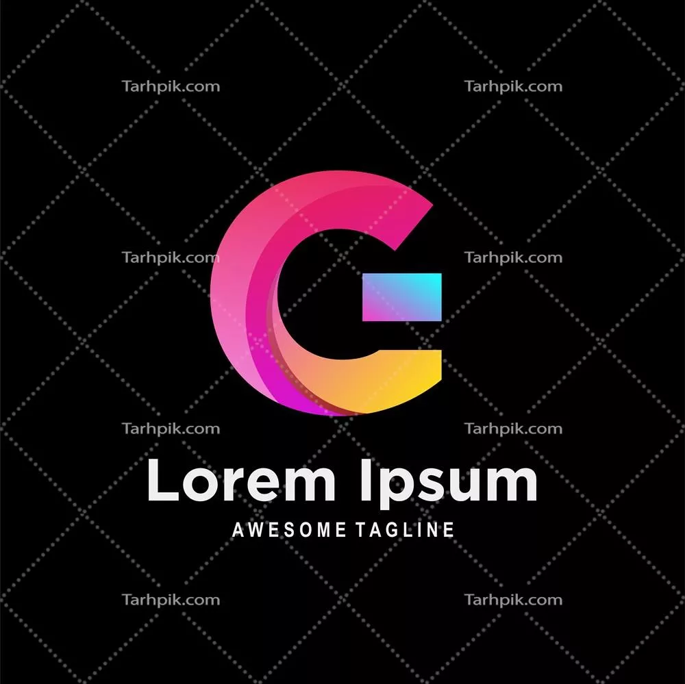 طراحی لوگو حروف با گرادیان رنگی و گرافیک وکتور مدرن