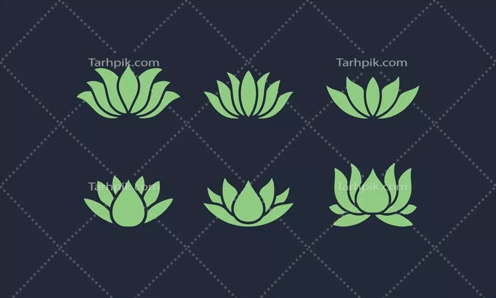 پکیج مجموعه وکتور طبیعت با طراحی گل نیلوفر و عناصر طبیعی