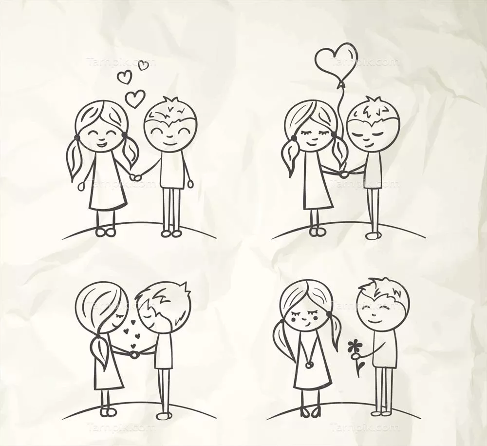 طرحهای وکتور عاشقانه از زوجها برای طراحی گرافیک و هنر