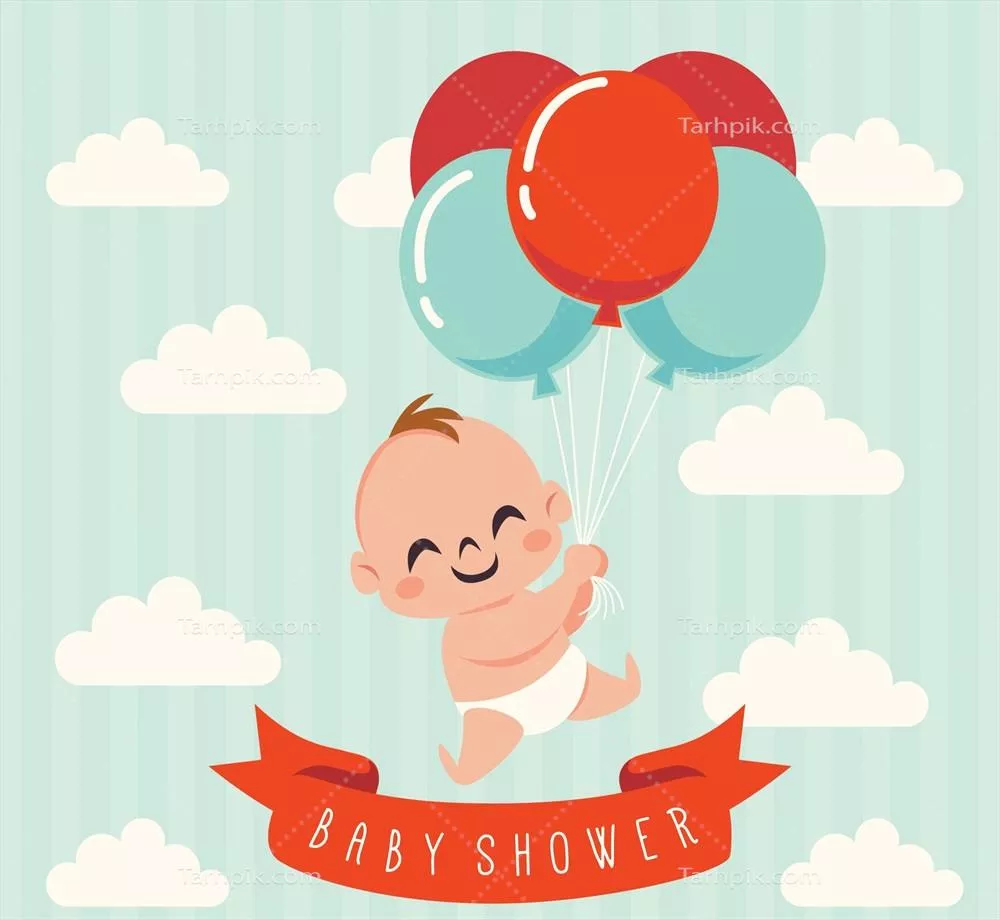 وکتور پس‌زمینه زیبای جشن بچه‌نوزاد با طراحی دلنشین