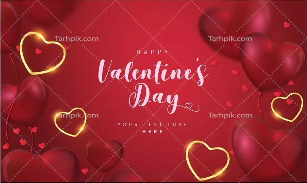 پسزمینه زیبا و شاد روز ولنتاین با قلبها و طراحی وکتور
