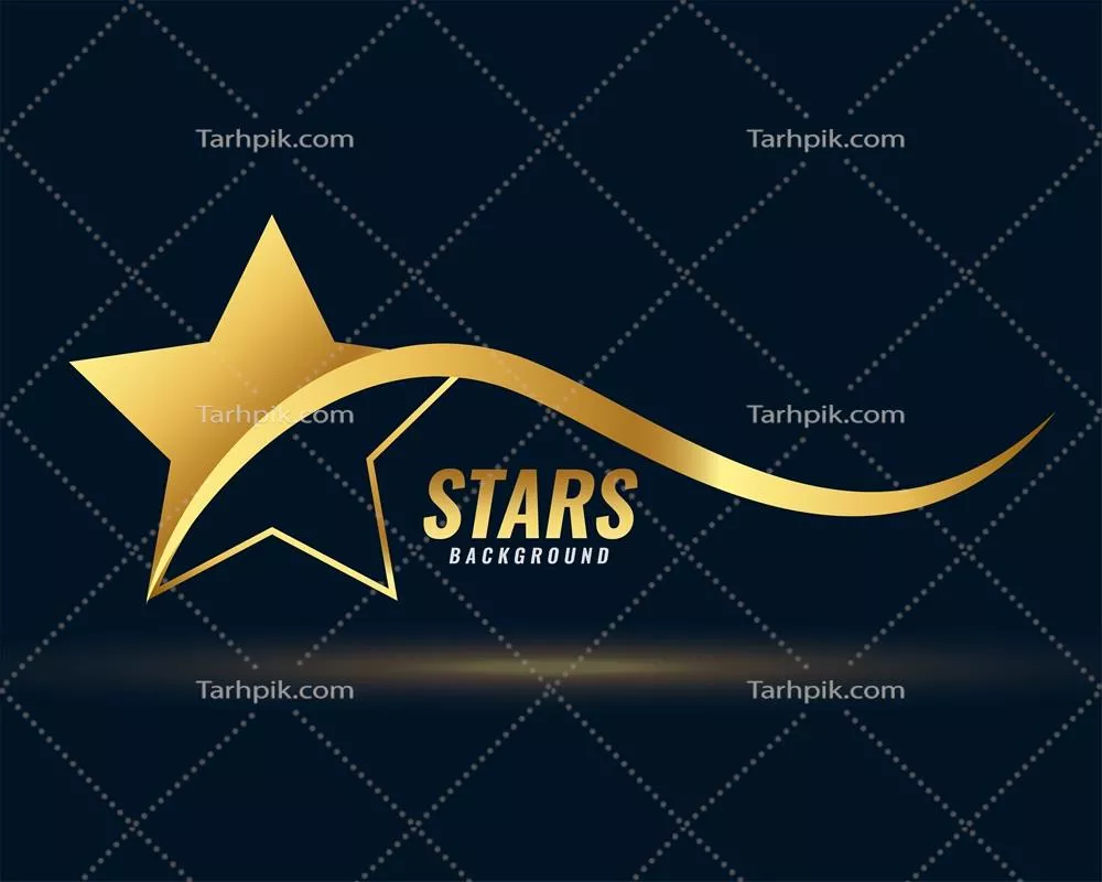 وکتور پسزمینه طلایی لوکس با طراحی موجی درخشان و ستارهای