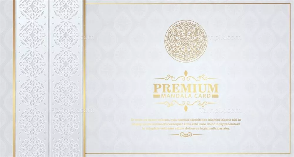 وکتور پسزمینه لوکس سفید با مانداهای تزئینی و قابهای زیبا