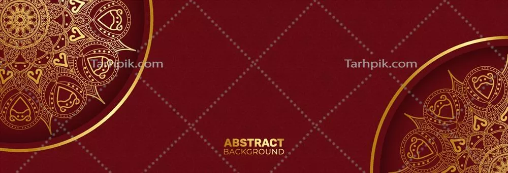 وکتور پسزمینه تجملاتی و انتزاعی قرمزرنگ با اشکال هندسی طلایی