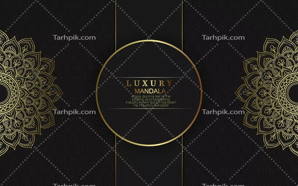 وکتور طرح زمینه لوکس و طلایی ماندالا برای دعوتنامه عروسی و جلد کتاب