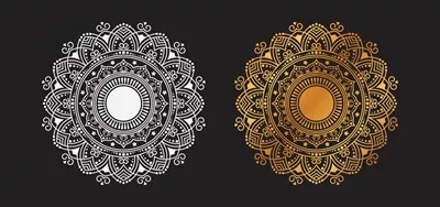 طراحی وکتور پس‌زمینه زرین لوکس با الگوی زینتی ماندالا