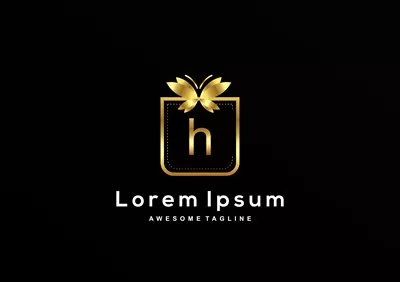 وکتور کلکسیون طراحی لوگوی حروف لوکس با نماد حرف H