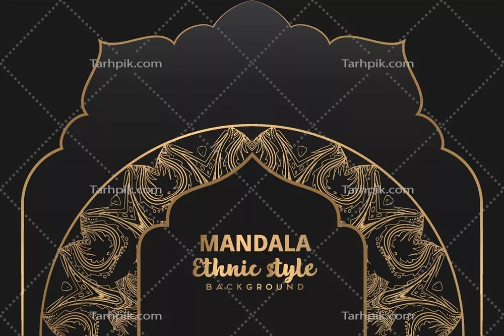 وکتور طراحی پس زمینه ماندالا لوکس با الهام از طرح های اسلامی و سنتی