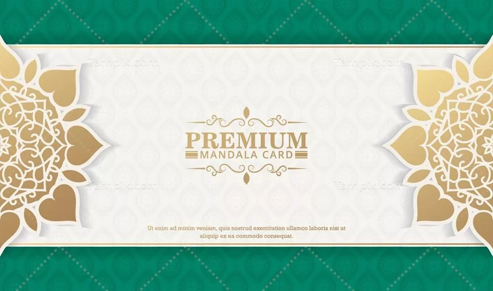 وکتور پیشزمینه لوکس تزئینی ماندالا با الگوهای اسلامی عربی شرق با کیفیت برتر