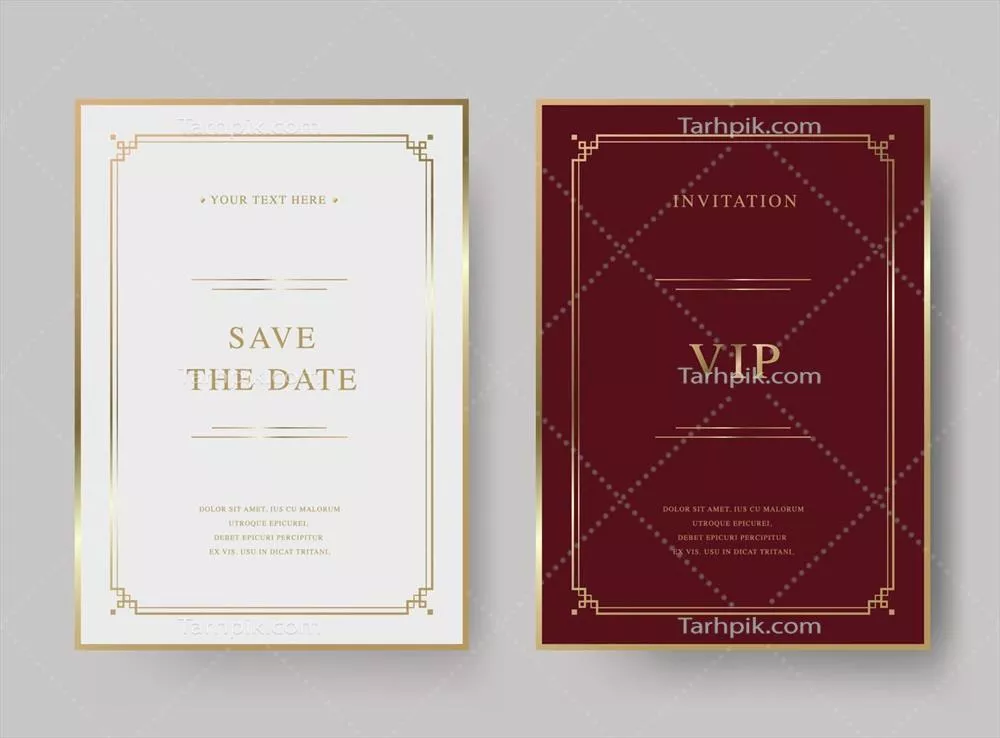 وکتور کارت دعوت لوکس و وینتج با طراحی شرقی و طلایی برای مناسبت های خاص