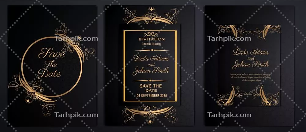 وکتور کارت دعوت عروسی لوکس و مجلل برای مراسم خاص