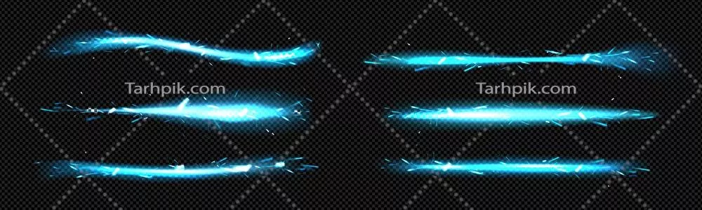 طراحی وکتور خطوط نوری جادوئی با درخشش و جرقه‌های جذاب