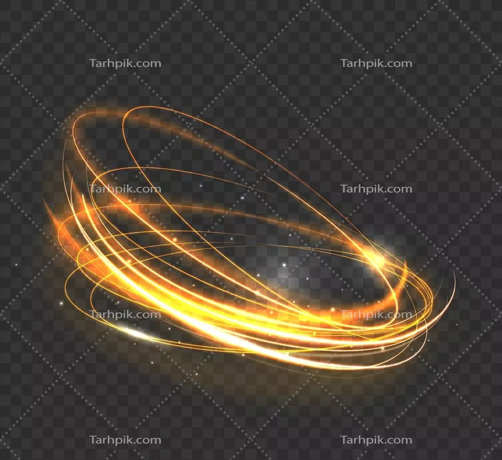 اثر چرخشی نور طلایی جادویی - وکتور به همراه جلوه های ویژه