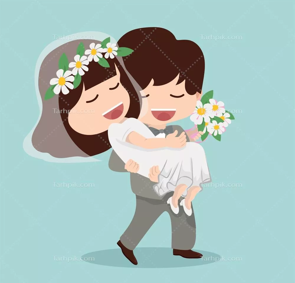 وکتور عکس عاشقانه از مردی که دست زن را در مراسم عروسی می‌گیرد