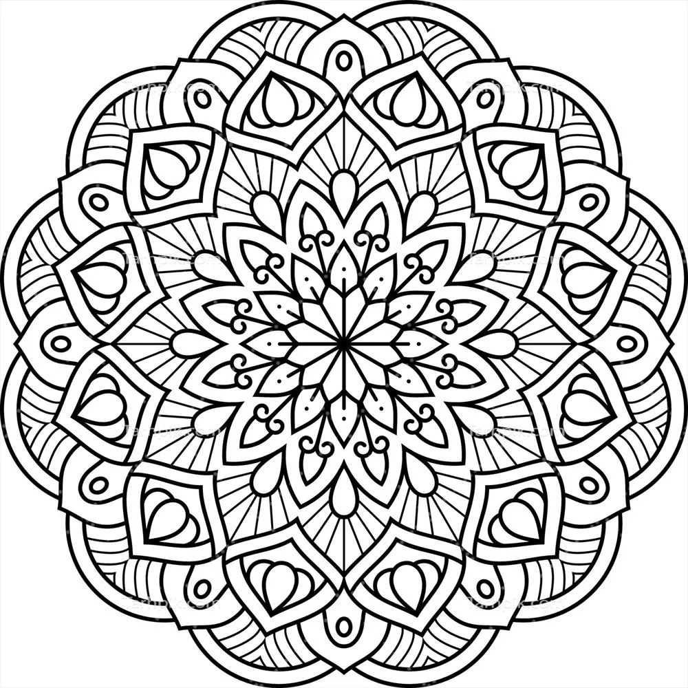صفحه رنگ آمیزی ماندالا: الگوی انتزاعی با طراحی وکتور زیبا