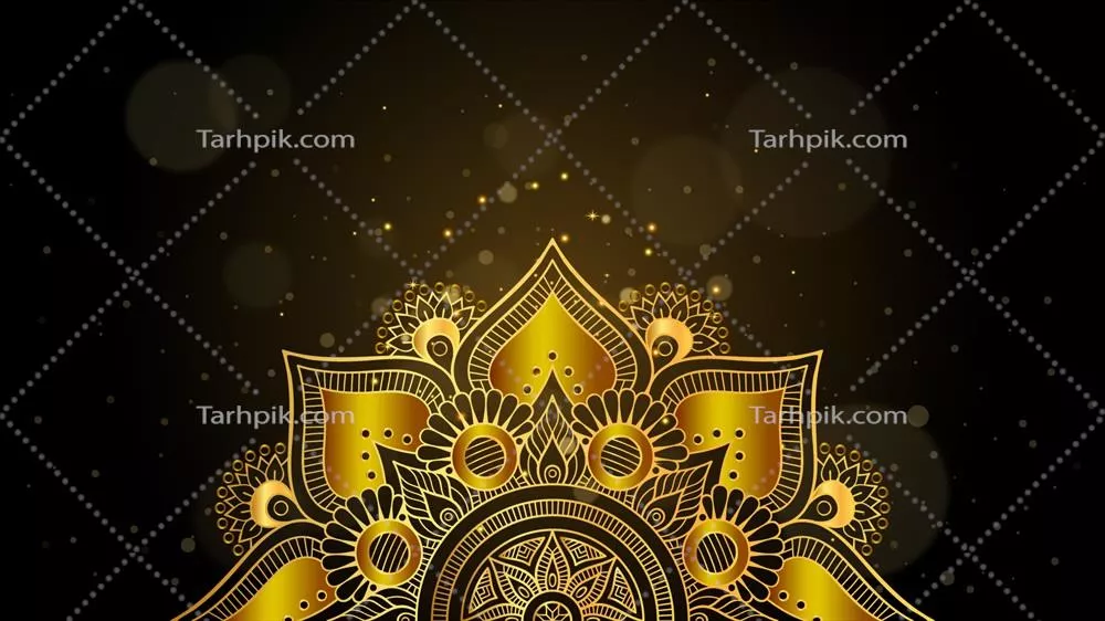 وکتور پس زمینه والپیپر دسکتاپ طرح ماندالا با رنگ طلایی و جزئیات زیبا