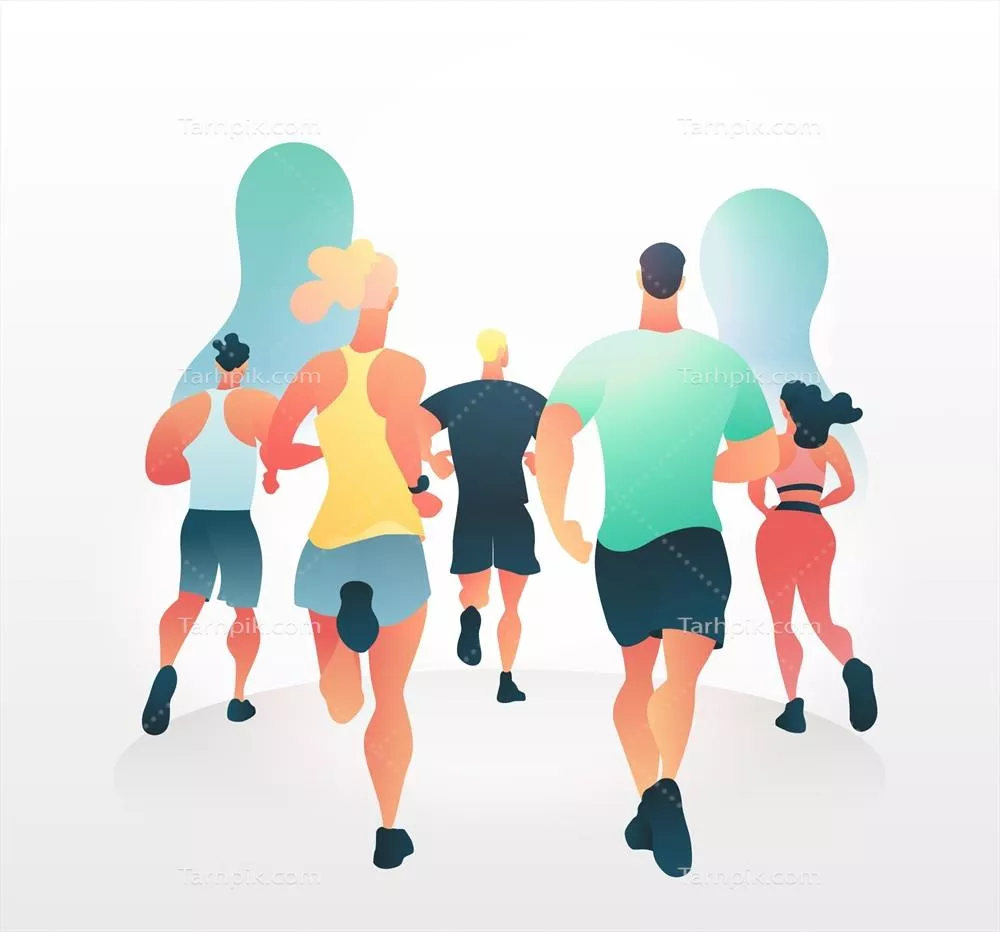 تصویر وکتور از مسابقه ماراتن: انرژی، رقابت و تلاش در هر تصویر