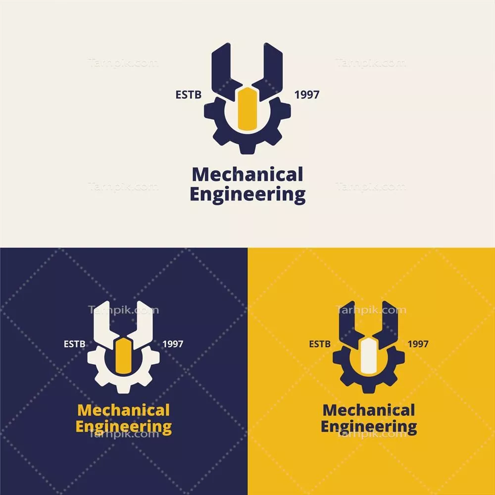 طراحی لوگوی مهندسی مکانیک با استفاده از وکتورهای مدرن و خلاقانه