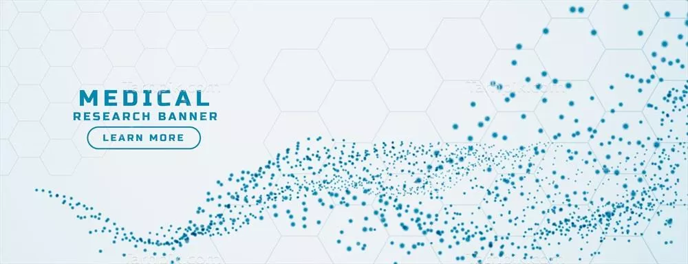 وکتور بک گراند الگوی شش ضلعی با تم پزشکی و بهداشتی به سبک ذرات