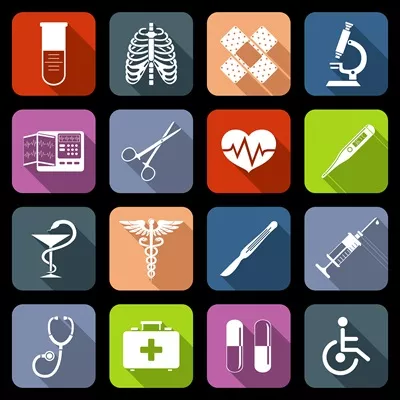 مجموعه آیکن های پزشکی و بهداشتی به فرم وکتور و کیفیت بالا