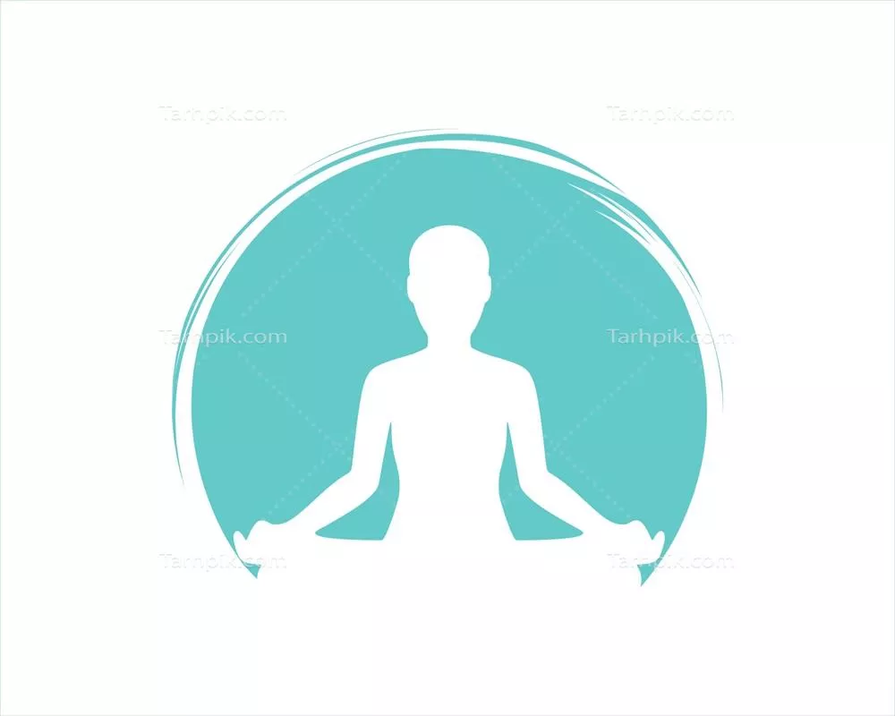وکتور مدیتیشن در دایره آبی: آرامش ذهن و جستجوی درون